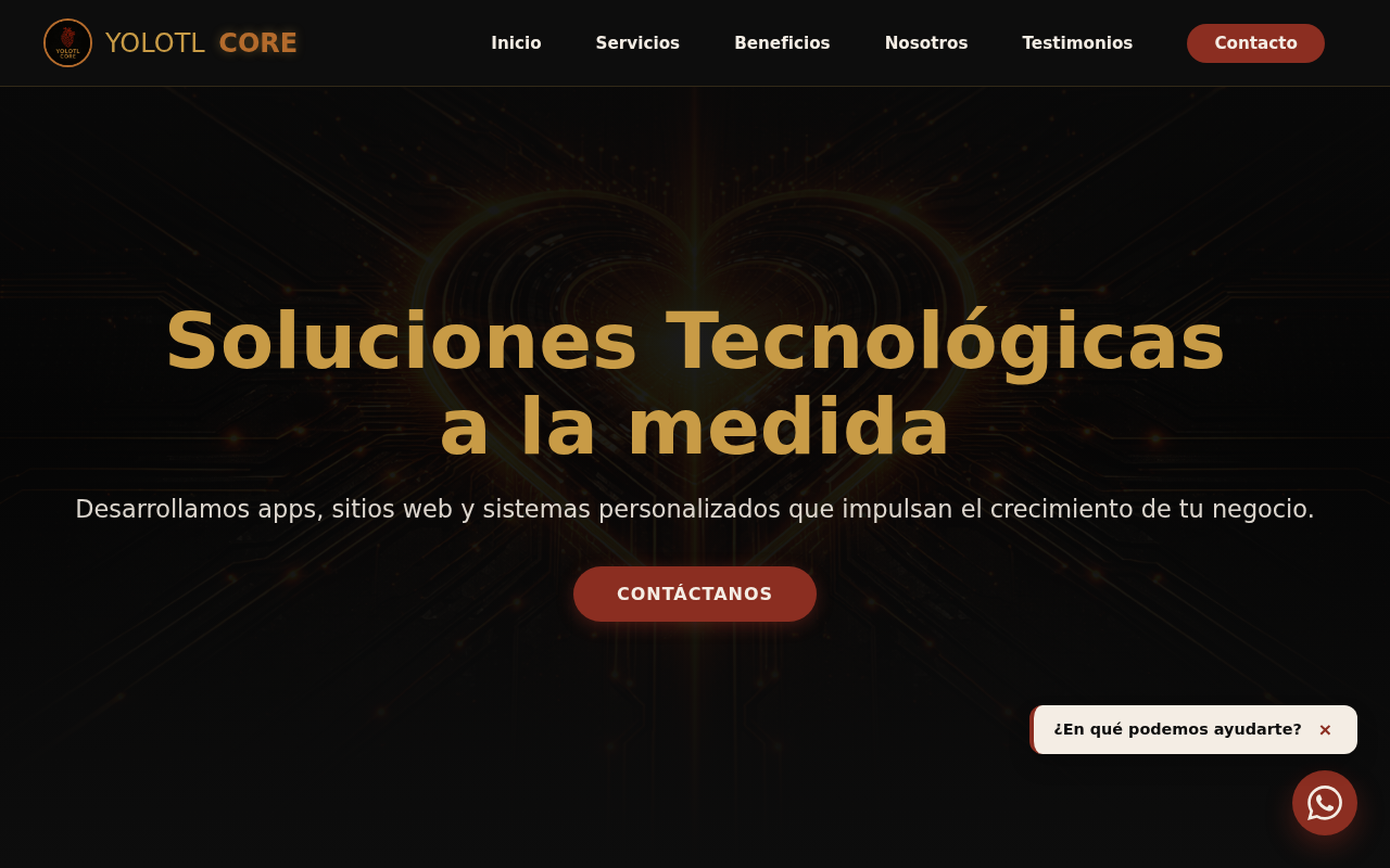 Captura del proyecto Landing Yololt